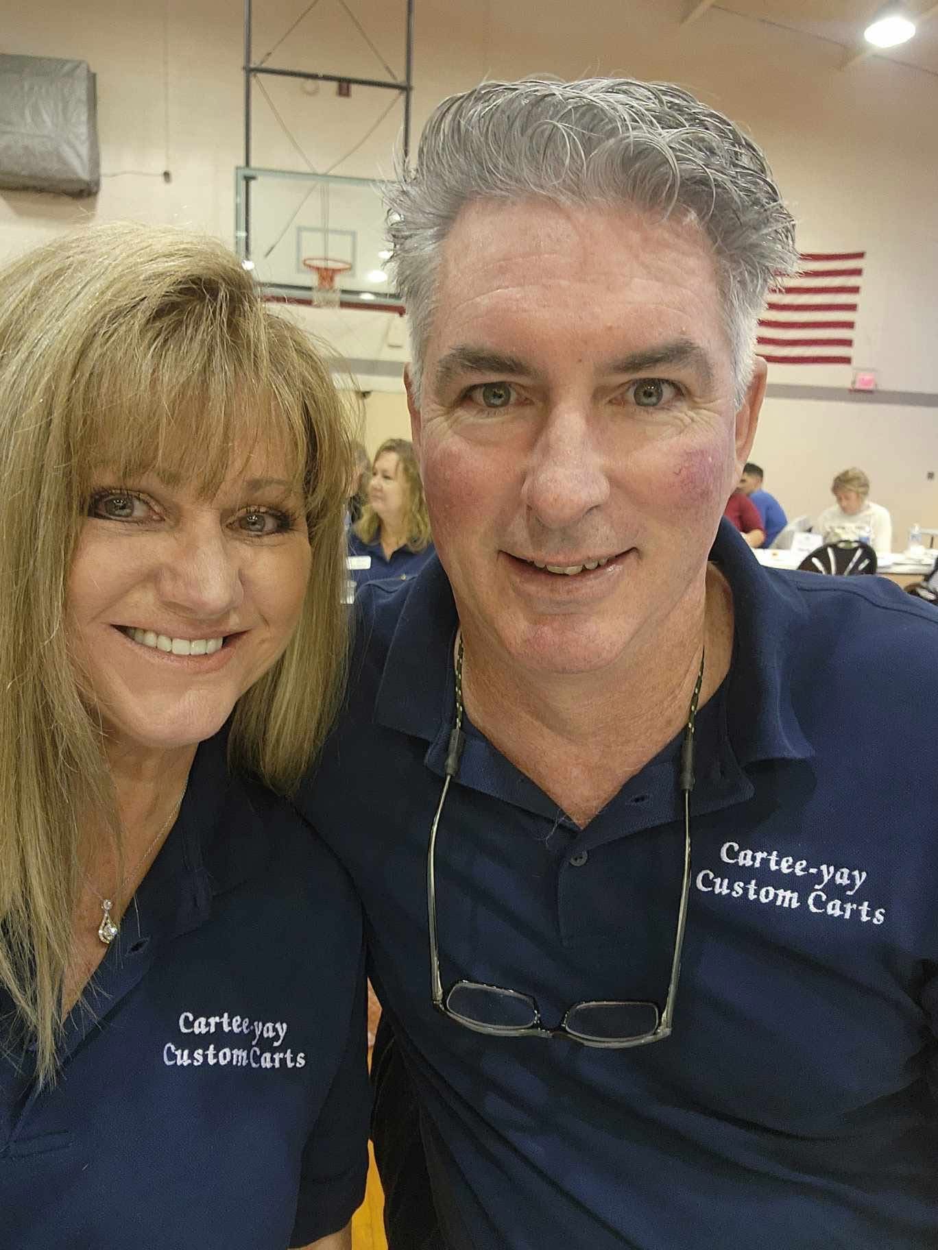 Howard and Susan — owners of Cartee-yay Custom Carts